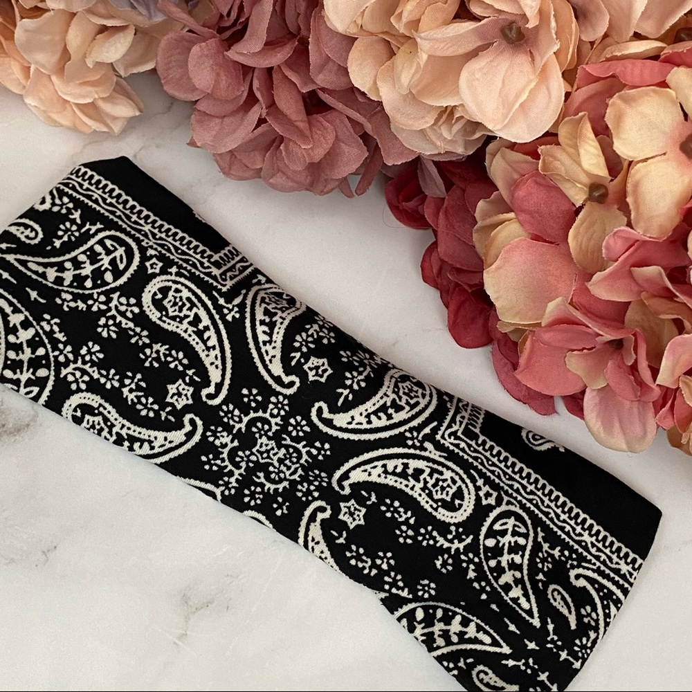 3/$28 Black Bandana Stretchy Bowknot Headband - Picture 11 of 16